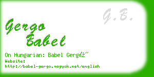 gergo babel business card